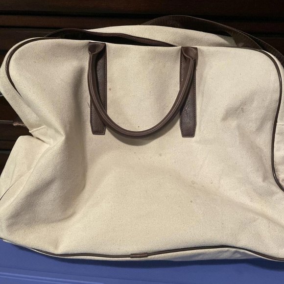 John Varvatos Canvas Crossbody Messenger Travel Weekend Carryon Bag - Picture 7 of 7